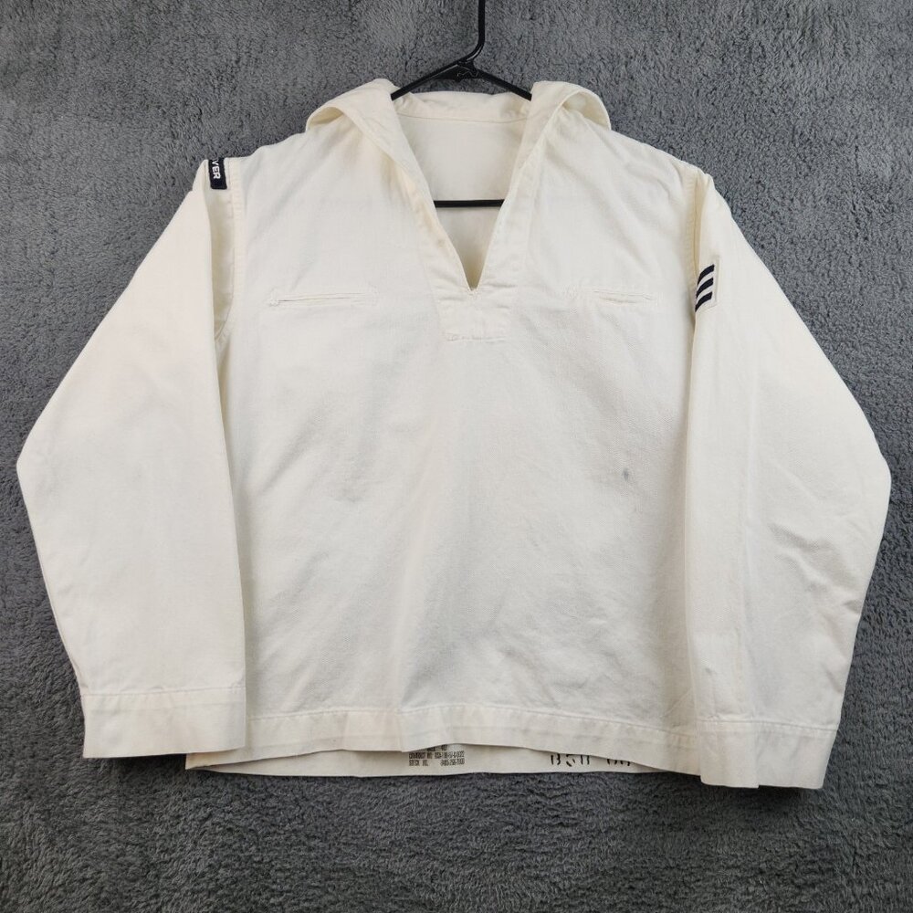 Vintage 60's US Navy White Jumper 40 R Dress Service Military Men's Uniform DSCP